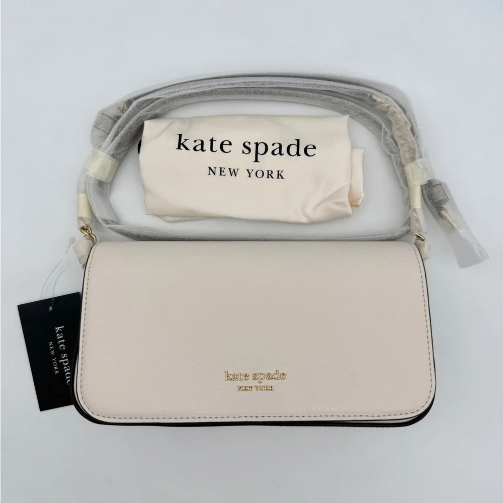 Kate Spade Devin Colorblocked Flap Chain Wallet Timeless Taupe Multi